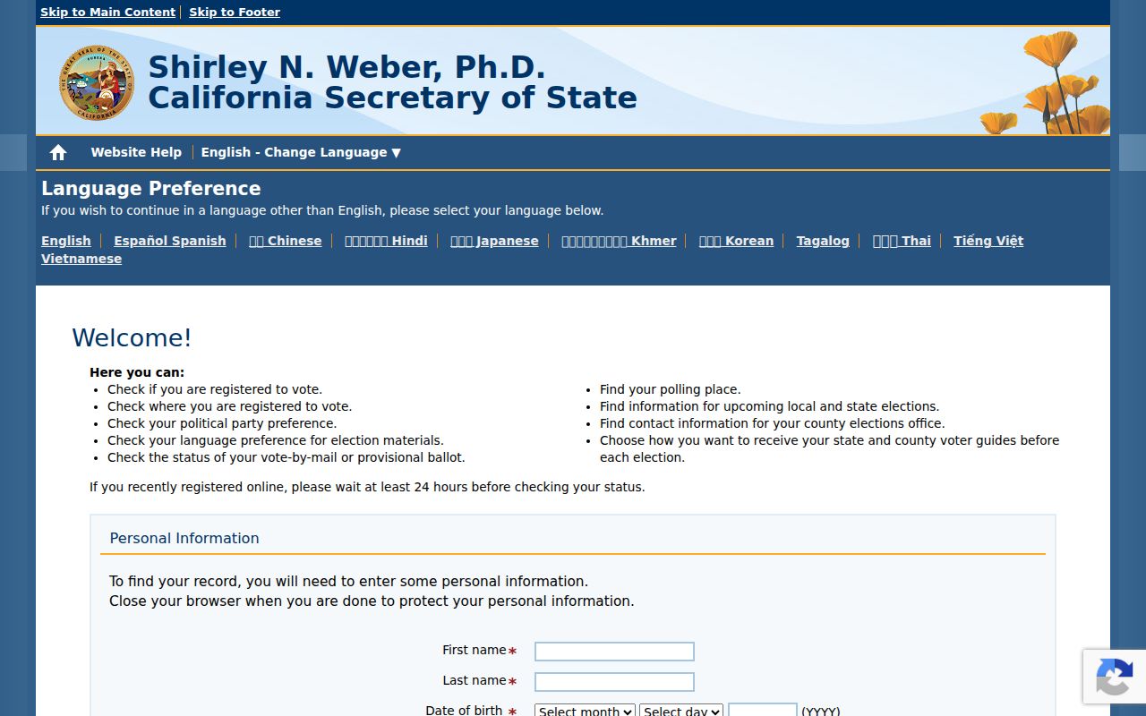 San Luis Obispo residents directory California My Voter Status